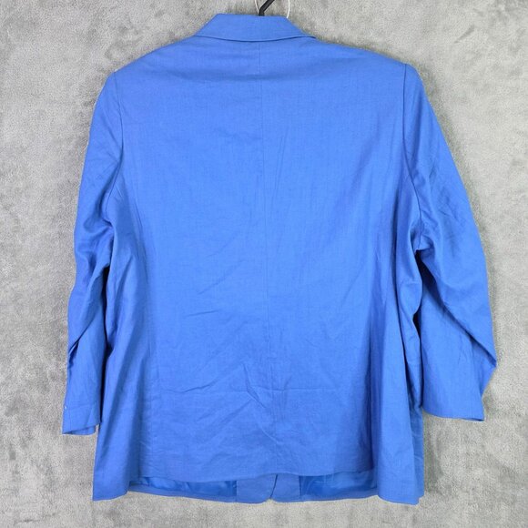 Mens Blue Linen Cotton Blend Blazer Jacket Two-Button & Pockets Size 39R - Picture 5 of 8